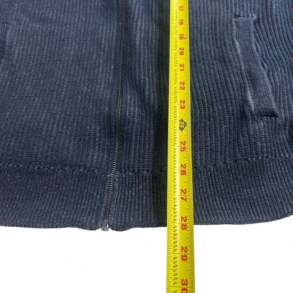 Banana‎ Republic Mens XXL Navy Blue Ribbed Cotton Full Zip Cardigan Sweater